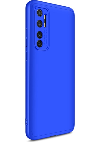 Xiaomi Mi Note 10 Lite Kılıf Double Dip 360 Protective Mavi