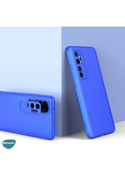 Xiaomi Mi Note 10 Lite Kılıf Double Dip 360 Protective Mavi