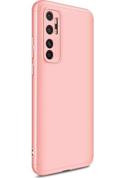 Xiaomi Mi Note 10 Lite Kılıf Double Dip 360 Protective Rose Gold