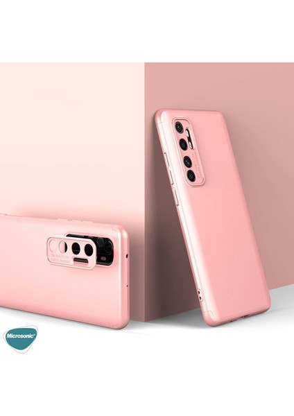 Xiaomi Mi Note 10 Lite Kılıf Double Dip 360 Protective Rose Gold