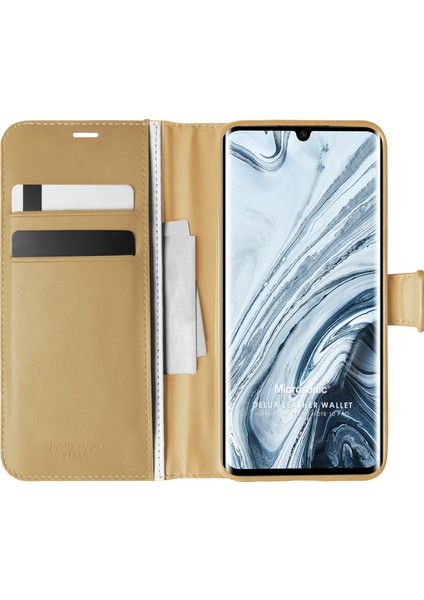 Xiaomi Mi Note 10 Pro Kılıf Delux Leather Wallet Gold