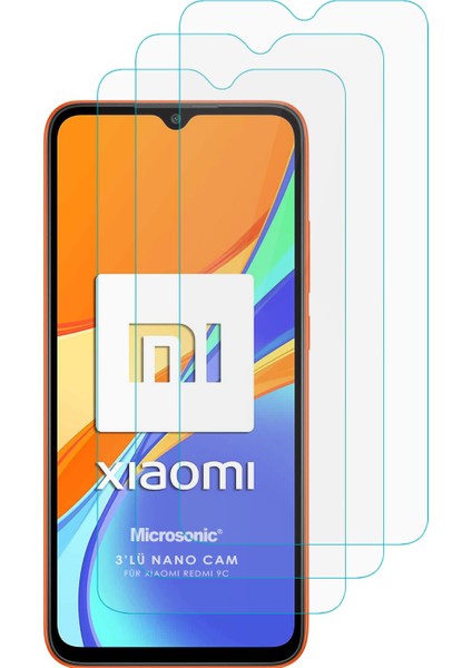 Xiaomi Redmi 9C Ekran Koruyucu Nano Glass (3 Pack) Şeffaf