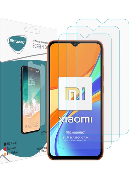 Xiaomi Redmi 9C Ekran Koruyucu Nano Glass (3 Pack) Şeffaf