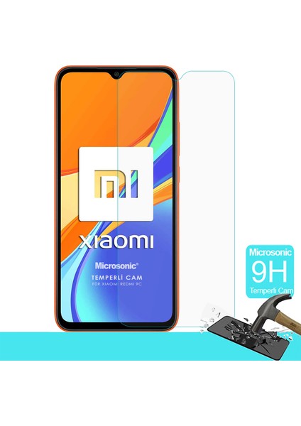 Xiaomi Redmi 9C Tempered Glass Ekran Koruyucu Şeffaf