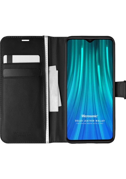 Xiaomi Redmi Note 8 Pro Kılıf Delux Leather Wallet Siyah