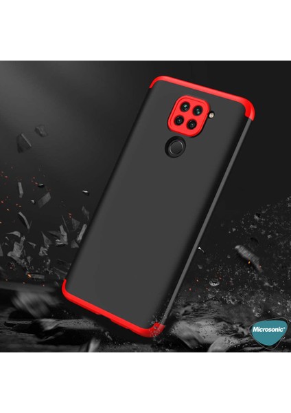 Xiaomi Redmi Note 9 Kılıf Double Dip 360 Protective Siyah - Mavi