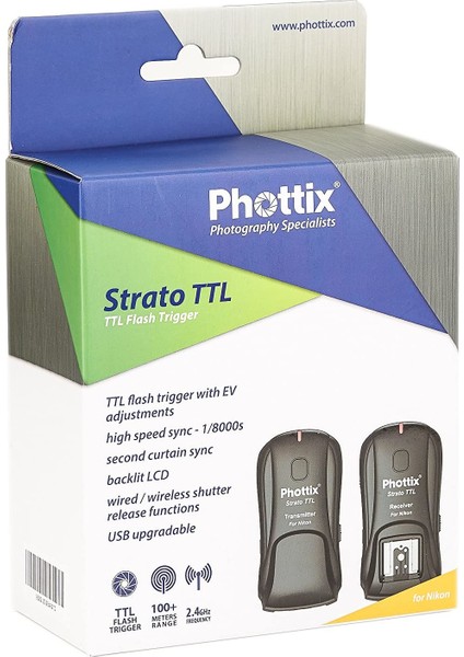 Strato Ttl Flash Trigger Nikon Uyumlu Recevier + Transmitter + 2'li Receiver