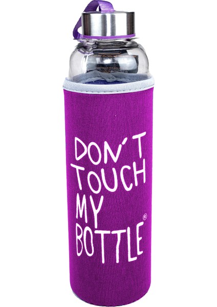 Dont Touch Kılıflı Cam Matara 470 ml Mor