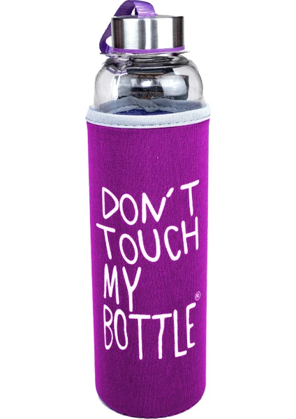 My Bottle Dont Touch Kılıflı Cam Matara 470 ml Mor