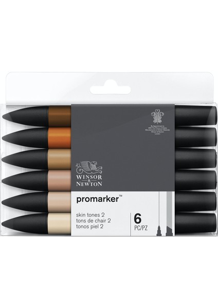 Promarker Grafik Kalemi Skintones 6'lı Set2