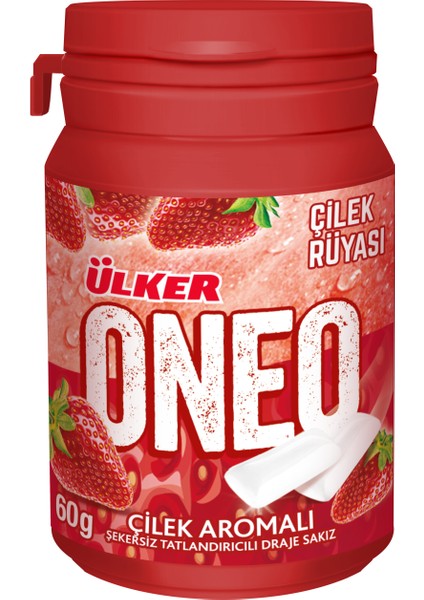 Oneo Çilek Aromalı Draje Sakız 60 gr