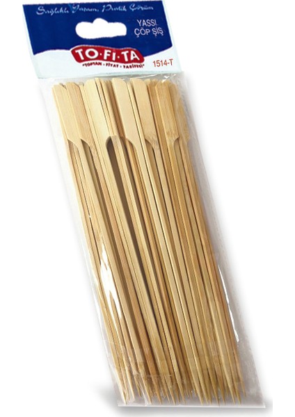 Yassı Çöp Şiş 25 cm 50'li