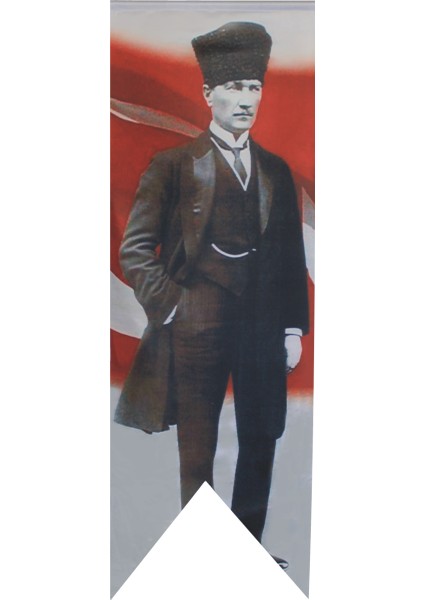 Atatürk Kalpaklı Posteri Kırlangıç Bayrağı 50 x 150 cm