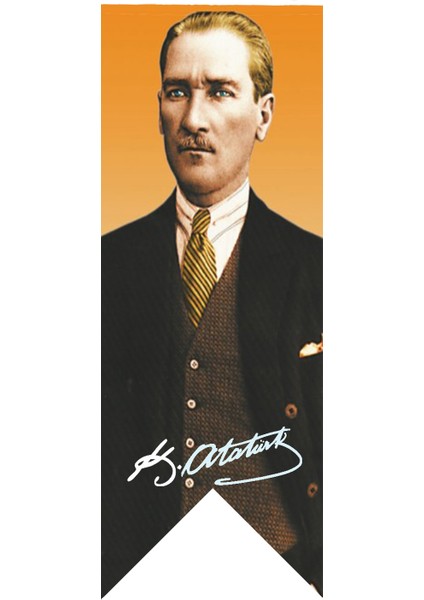 Atatürk Imza Posterli Kırlangıç Bayrağı 100 x 300 cm