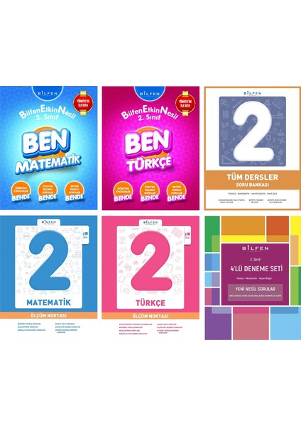 Bilfen Yayınları 2. Sınıf Ben - Ölçüm Noktası - Tüm Dersler - Deneme Seti 6 Kitap