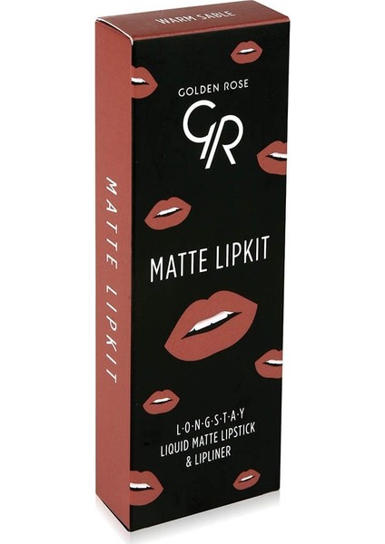 Matte Lip Kit - Warm Sable - Likit Mat Ruj & Dudak Kalemi - 8691190433420