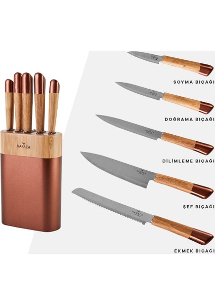 Maple Rosegold 6 Parça Bıçak Seti