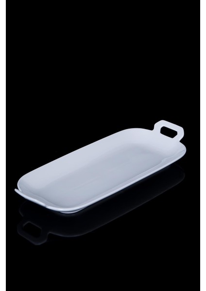 Pure White Porselen Kare Oval Servis Tabak - 28 cm