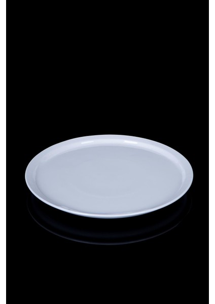 Pure White Dönerli Porselen Yuvarlak Derin Servis Tabak - 32 cm