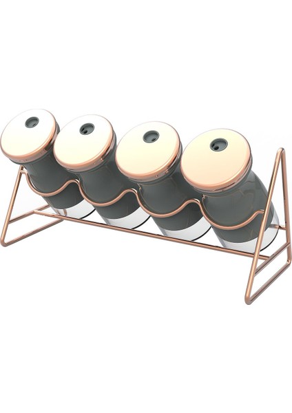 Nano 4'lü Metal Standlı Baharat Set - Gri