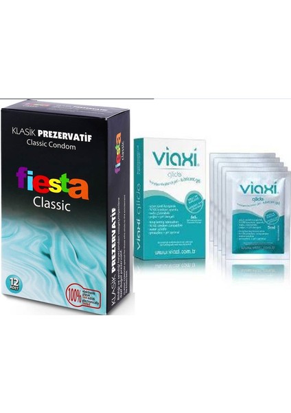 Fıesta Prezervatif Klasik 12 Adet+Viaxi Glide Kayganlaştırıcı Jel 5*5 ml