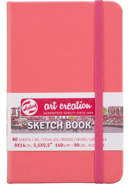 Sketchbook Sert Kapak Eskiz Çizim Defteri 9 x 14 cm A6 140 gr 80 Yaprak Pastel Coral