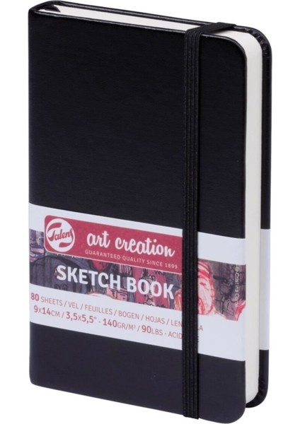 Sketchbook Sert Kapak Eskiz Çizim Defteri 9 x 14 cm A6 140 gr 80 Yaprak Siyah