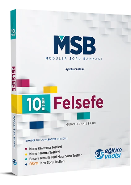 Eğitim Vadisi Yayınları 10.Sınıf Felsefe Modüler Soru Bankası