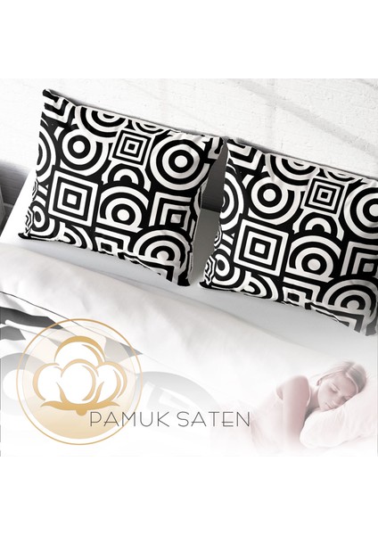 GeoMix 3D Pamuk Saten Çift Kişilik Nevresim Takımı