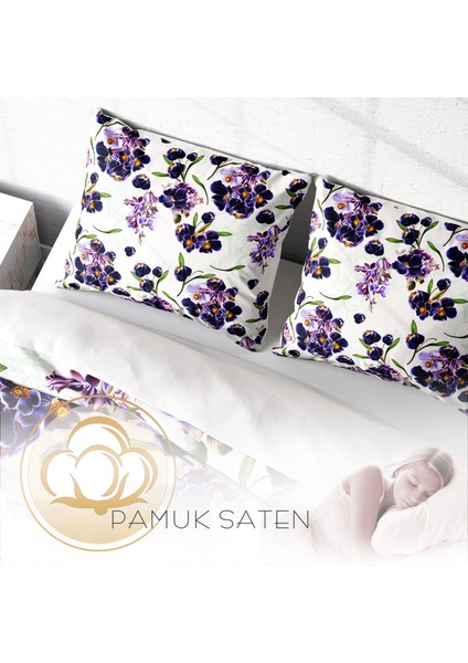 Purple 3D Pamuk Saten Çift Kişilik Nevresim Takımı fırsatları