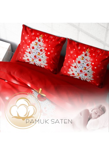 NY Pine 3D Pamuk Saten Çift Kişilik Nevresim Takımı