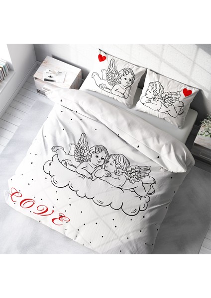 Angel 3D Pamuk Saten Çift Kişilik Nevresim Takımı