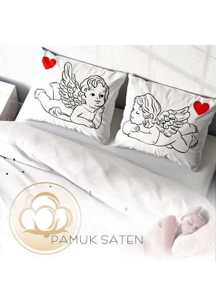 Angel 3D Pamuk Saten Çift Kişilik Nevresim Takımı fırsatları