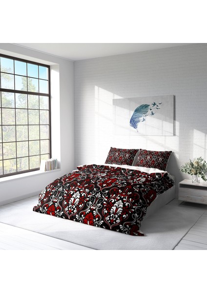 Damask 3D Pamuk Saten Çift Kişilik Nevresim Takımı