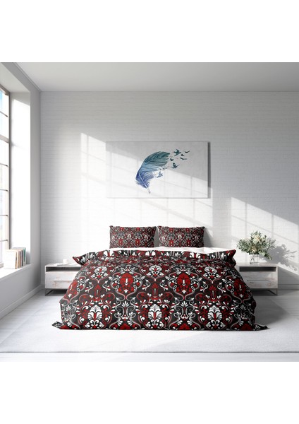 Damask 3D Pamuk Saten Çift Kişilik Nevresim Takımı