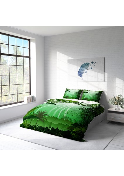Green Life 3D Pamuk Saten Çift Kişilik Nevresim Takımı