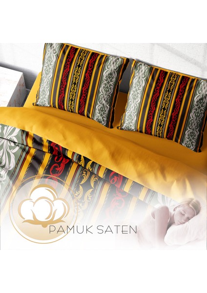 Baroque 3D Pamuk Saten Çift Kişilik Nevresim Takımı