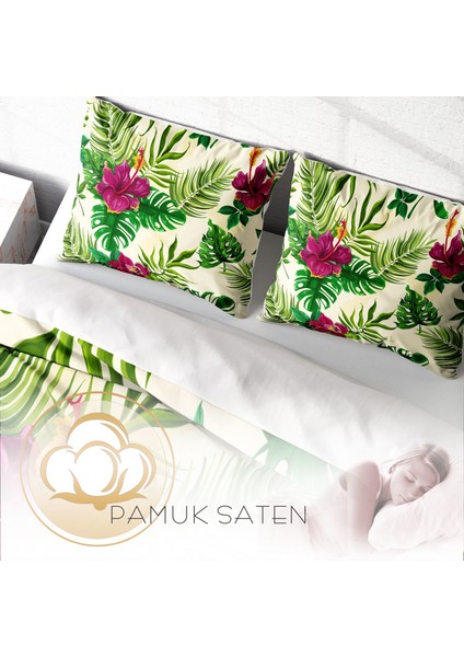 Green 3D Pamuk Saten Çift Kişilik Nevresim Takımı fırsatları
