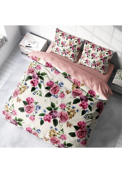 PinkRose 3D Pamuk Saten Çift Kişilik Nevresim Takımı