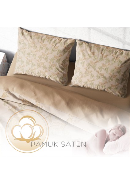Bird Desing 3D Pamuk Saten Çift Kişilik Nevresim Takımı