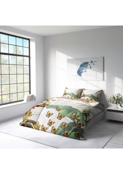 Butterflys 3D Pamuk Saten Çift Kişilik Nevresim Takımı fiyatları
