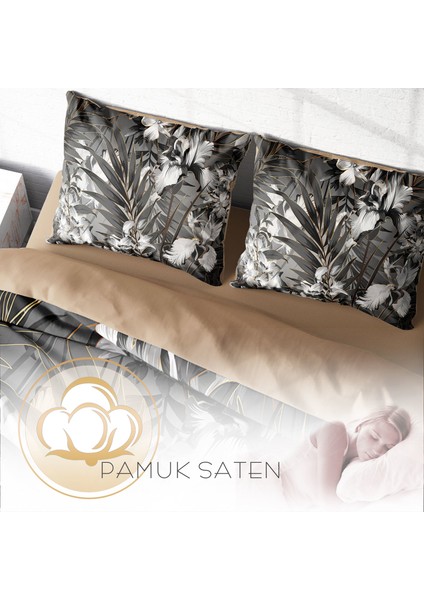 Gray Casual 3D Pamuk Saten Çift Kişilik Nevresim Takımı fırsatları