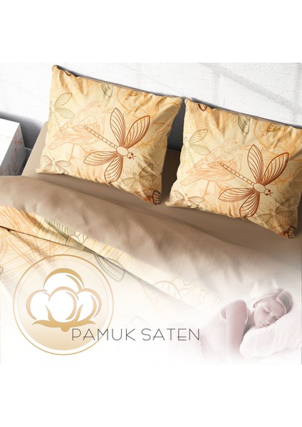Yusufçuk 3D Pamuk Saten Çift Kişilik Nevresim Takımı