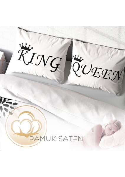White King-Queen 3D Çift Kişilik Nevresim Takımı