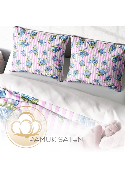 BlueLine 3D Pamuk Saten Çift Kişilik Nevresim Takımı
