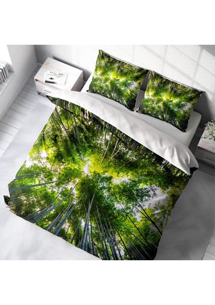 Forest 1 3D Pamuk Saten Çift Kişilik Nevresim Takımı