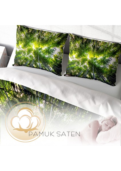 Forest 1 3D Pamuk Saten Çift Kişilik Nevresim Takımı