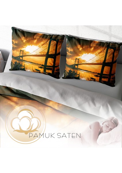 Bridge 3D Pamuk Saten Çift Kişilik Nevresim Takımı fırsatları