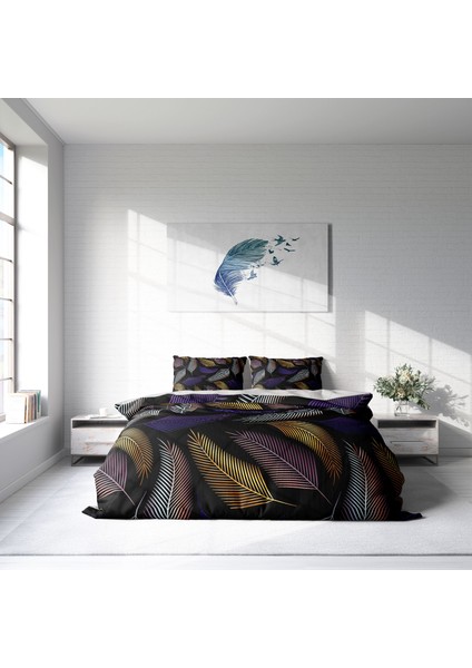 Color Leaf 3D Pamuk Saten Çift Kişilik Nevresim Takımı modelleri