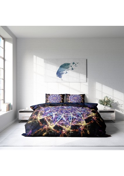 Mandala 1 3D Pamuk Saten Çift Kişilik Nevresim Takımı modelleri